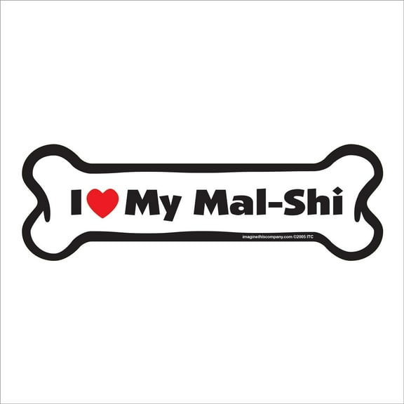 I Love My Mal-Shi Bone Magnet