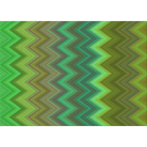 Ahgly Company Indoor Rectangle Patterned Seaweed Green Area Rugs, 7' x 9'