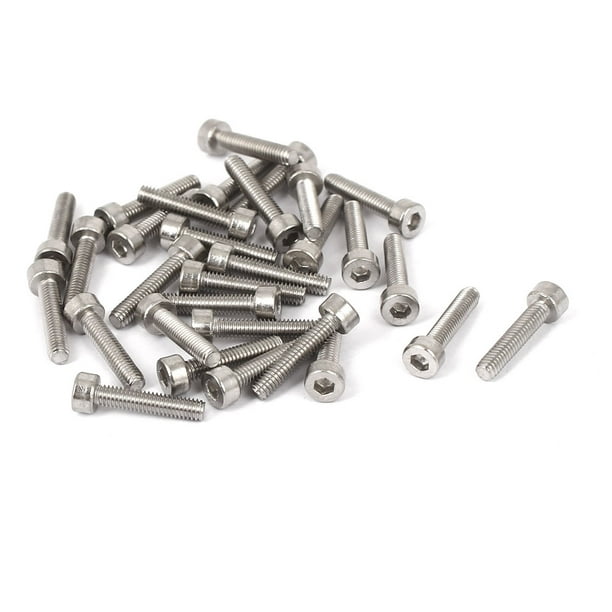 30 Pcs M2.5x12mm 316 Stainless Steel Metric Hex Socket Head Cap Bolts 