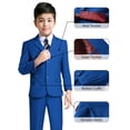 thumbnail image 3 of Traje YuanLu para niños pequeños, esmoquin ajustado, azul real, talla 12, 3 of 6