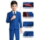 thumbnail image 3 of Traje YuanLu para niños pequeños, esmoquin ajustado, azul real, talla 12, 3 of 6