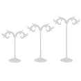 thumbnail image 1 of Unique Bargains Earring Holder, 3pcs Earring Stand Earring Display Stands Storage Organizer Metal Rack Spray for Photography, White, 1 of 5