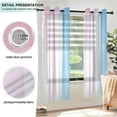 thumbnail image 3 of Yayeee Window Curtains Set of 2 for Living Room Light Filtering 63"x42", Light Blue Stripes, 3 of 7