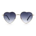 thumbnail image 4 of Iconic Cute Womens Heart Shape Simple Metal Rim Lolita Sunglasses Gold - Smoke, 4 of 8