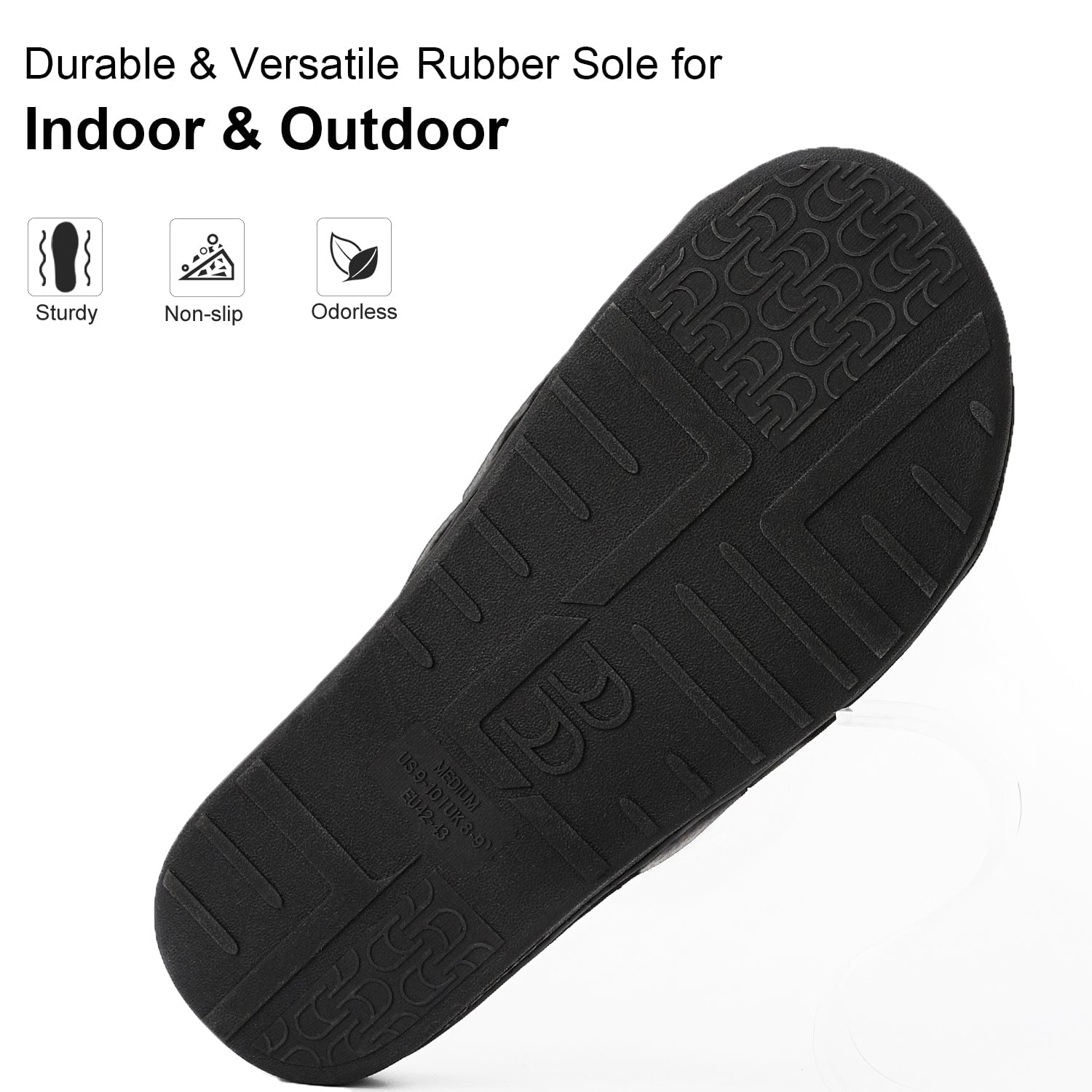 LongBay Men's Memory Foam Slide Slippers - Adjustable Open Toe House Shoes with Breathable Mesh for Indoor Outdoor