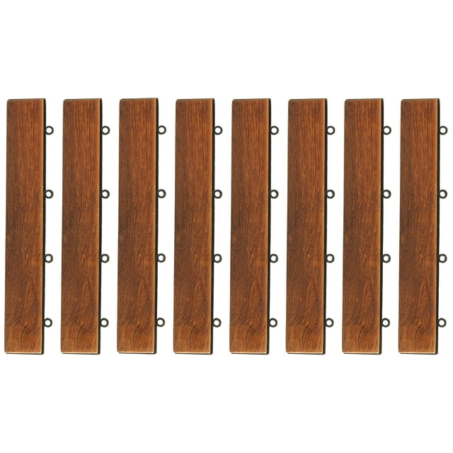 Bare Decor BARE-WF2013 EZ Loop Ends Side Trim Piece Interlocking Flooring in Solid Teak Wood, Brown, 8 Count
