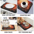 thumbnail image 4 of Halloween Horror Pumpkin Spooky Castle Moon Dish Drying Mat for Kitchen Counter Dish Drying Pad Absorbant Collapsible 18x24 Inch Inch Dish Drying Pad for Coffee Machine Dish Rack, 4 of 7