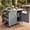 Grey Blue+Stainless Steel+Solid Fir Wood, variant on LHYY 42.1" Outdoor Kitchen Island with Side Shelf,Outdoor Grill Cart with Storage Cabinet,Outdoor Kitchen Cabinet with Stainless Steel Top, Adjustable Shelf and 4 Wheels for Pizza Prep,Dark Brown