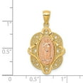 thumbnail image 4 of Auriga Fine Jewelry 14K Yellow Gold Rose Virgin Mary Pendant for Women (L-30.5 mm,W-18 mm), 4 of 6
