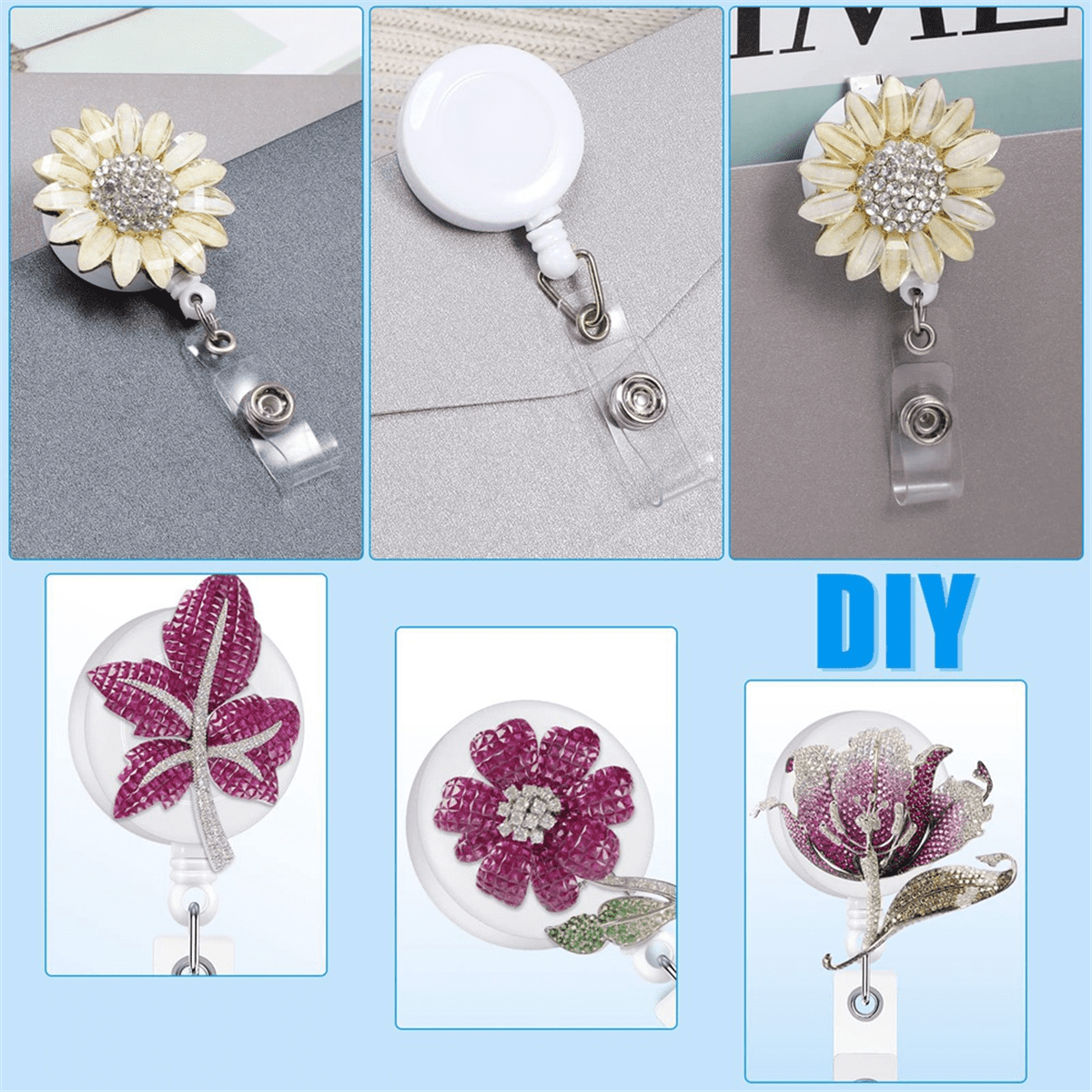 100 PCS Retractable Badge Reel Clips ID Card Holder Reel,C