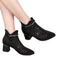 thumbnail image 4 of Botas de sandalias transpirables de malla informal de tacón grueso con huecos sólidos para mujer Wmkox8yii nm10428, 4 of 5