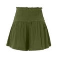 thumbnail image 6 of XIYON Shorts For Women Cotton High Elastic Waisted Pleated Ruffle Shorts Beach Flowy Casual Streetwear Lightweight, 6 of 6