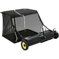 thumbnail image 2 of Telyswee Tow Behind Lawn Sweeper, 44" Pull Behind Lawn Sweeper, Large Capacity Leaf & Grass Collector with Adjustable Sweeping Height and Dumping Rope Design for Picking Up Grass & Debris, 2 of 7