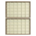 thumbnail image 2 of Unique Bargains Set of 2 Stackable Velvet Jewelry Organizer Trays with Removable Dividers Brown-30 Grid Tray, 2 of 7