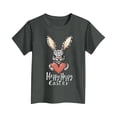 thumbnail image 2 of Easter Outfits for Girls Cotton Short Sleeve T-shirts Cute Rabbit Printed Graphic Tees Kids Tween 3-16 Years (4-5 Years, Gray), 2 of 6