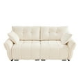 thumbnail image 3 of Chenille Small Loveseat Sofa, Mid Modern Century Love Seat Couches with 2 Pillows for Living Room, Lounge, Office, White, 3 of 8