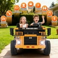 thumbnail image 3 of JOYLDIAS 24V Powered Ride on Dump Truck Construction Vehicles with 2 Seaters, Electric Dump Bed, 4 Engines, 3 Speeds, Shovel, Remote Control, Music, Bluetooth (Yellow), 3 of 9