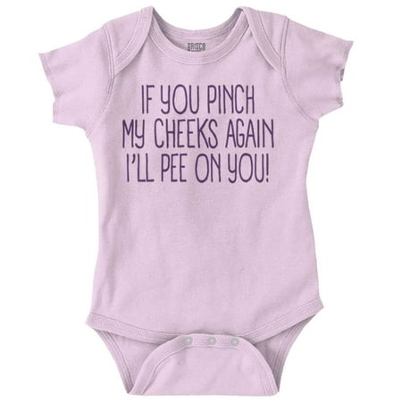 

Brisco Brands Pinch Cheeks Again Pee Sassy Funny Unisex Baby Bodysuits