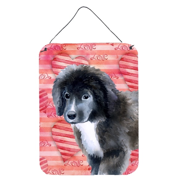 Carolines Treasures BB9786DS1216 Newfoundland Puppy Love Wall or Door Hanging Prints Red 12WX16H multicolor
