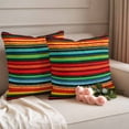 thumbnail image 2 of Colored Stripes Outdoor Waterproof Pillow Covers, Abstract Striped Red Green Blue Striped Decorative Square Throw Pillowcase Sofa Cushion Sham for Patio/Couch/Chair, 20"x20" 2 Pack, 2 of 8