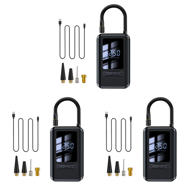 Inflador de neumáticos de coche, bomba de aire portátil con pantalla Digital LED, 2x2000mAh, Mini neumático