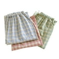 thumbnail image 4 of Kaemgyyd Women's Comfy Pajama Pants Cute Plaid Drawstring Lounge Pants Elastic Waist Wide Leg Sleepwear with Pockets, 4 of 5