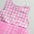 thumbnail image 4 of Sngxgn Girls Dresses Short Sleeve Solid Color Casual A-Line Pleated Dress(Pink,140), 4 of 8