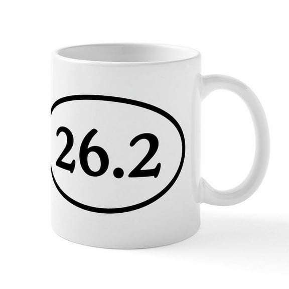 CafePress - 26.2 Marathon Runner Oval Mug - 11 oz Ceramic Mug - Novelty Coffee Tea Cup