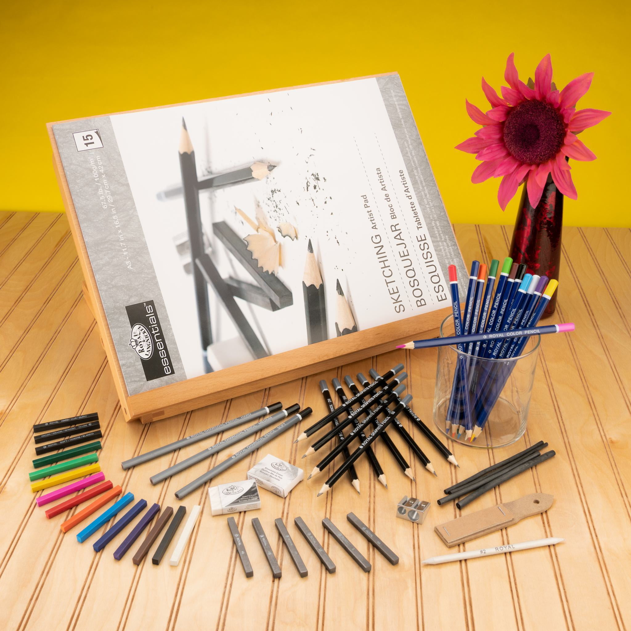 Flat Easel Art Set Large-Sketch & Drawing Set 56pc