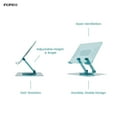 thumbnail image 4 of Incipio Translucent Adjustable Laptop Stand for Desk, Foldable, Portable Computer/Tablet Stand 360° Rotating-Turquoise, 4 of 14