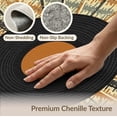 thumbnail image 6 of ODIKA 2'x3' Washable Doormat Retro Vinyl Music Disc Motif Distressed Soundwave Cd Shaped Record Flowing for Entryway, Kitchen, Laundry Room, Non-Slip, Low Pile, 6 of 7