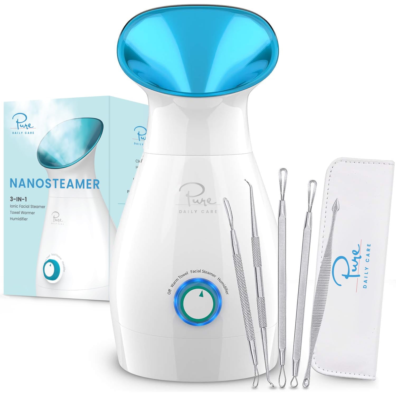 NanoSteamer Large 3-in-1 Nano Ionic Facial Steamer with Precise