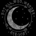 thumbnail image 2 of Junior's Lost Gods Crescent Moon Not All Who Wander Are Lost Graphic Oversized T-Shirt, 2 of 2