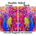 thumbnail image 2 of Oil Painting Colorful Feathers Beautiful Peacock Animal House Flag 28" x 40" Double Sided Polyester Welcome Large Yard Garden Flag for Patio Lawn Home Outdoor Decor, 2 of 6