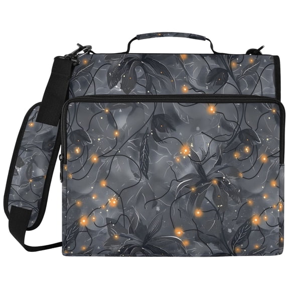 ALAZA Zipper Binder Orchid Shiny Flowers Pattern 2 inch 3 Ring 500 Sheet Capacity Trapper Keeper File Folder Organizer Bag