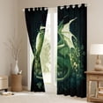 thumbnail image 4 of Feelyou Magic Green Dragon Black Out Curtains for Boys, Mystic Western Animal Curtains Pack of 2 (42x63 Each), Jungle Flower Floral Bedroom Curtains, Window Curtains Bedroom Decor, 4 of 7