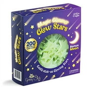 Deluxe 200 Count Glow Stars, 200 Glow in the Dark Stars, Ceiling Stars with Bonus Moon, Stocking Stuffers for Kids Room Decor