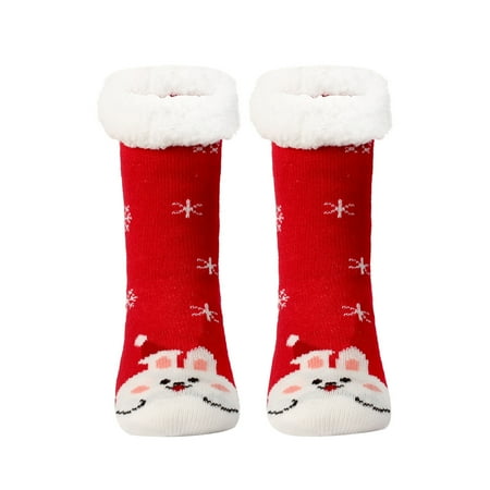 

Utoimkio Christmas No Show Socks for Women Clearance Women Christmas Gifts Casual Winter Warm Cotton Plush Thicker Anti-slip Floor Socks Knit Soft Socks