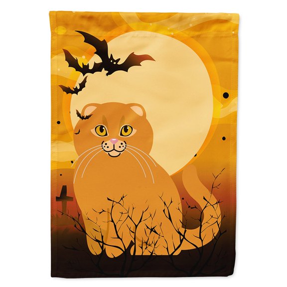 Carolines Treasures BB4453CHF Halloween Scottish Fold Cat Flag Canvas House Size Large multicolor