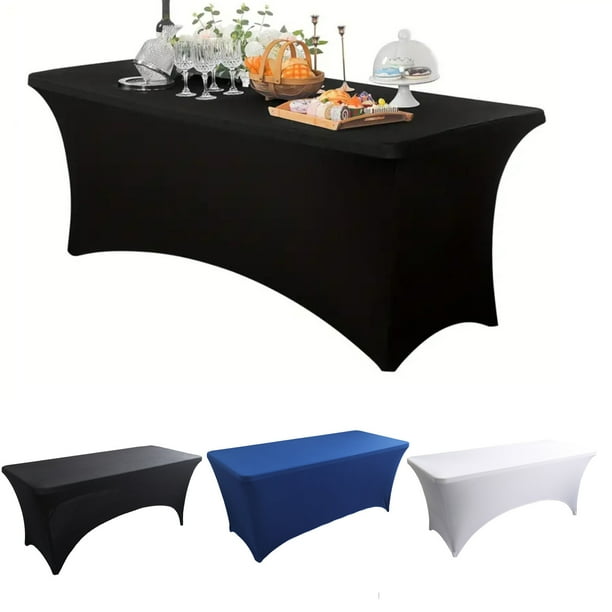Mantel de 1,2 M, Elástico de Licra, Resistente a Arrugas y Manchas, Protector de Mesa para Champán, Ideal para Bodas, Fiestas y Banquetes, Reutilizable, 122 X 60 X 75 Cm, Fácil de Limpiar.