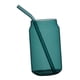 thumbnail image 1 of Vaso de vidrio con pajita Vaso de vidrio 350 ml Botella de bebida suave Vaso de jugo para verde, 1 of 9