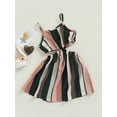 thumbnail image 3 of Coduop Big Girls Casual Summer Cutout Dress,Kids Sling Shoulder Striped Dresses,One Piece, 3 of 8