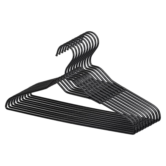 Better Homes & Gardens Non-Slip Clothes Adult Hangers with Chrome Hook 10 Pack, Black