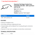 thumbnail image 2 of Expansion Tank Upper Coolant Hose - Compatible with 2005 - 2009 Land Rover LR3 4.4L V8 2006 2007 2008, 2 of 2
