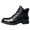 Black, variant on Mens Dress Shoes Black Checkered Print High Top Lace Up Thick Bottom Fashion Retro Waterproof Casual Oxford Leather Boots Vintage Imitation Middle Top Leather Boots