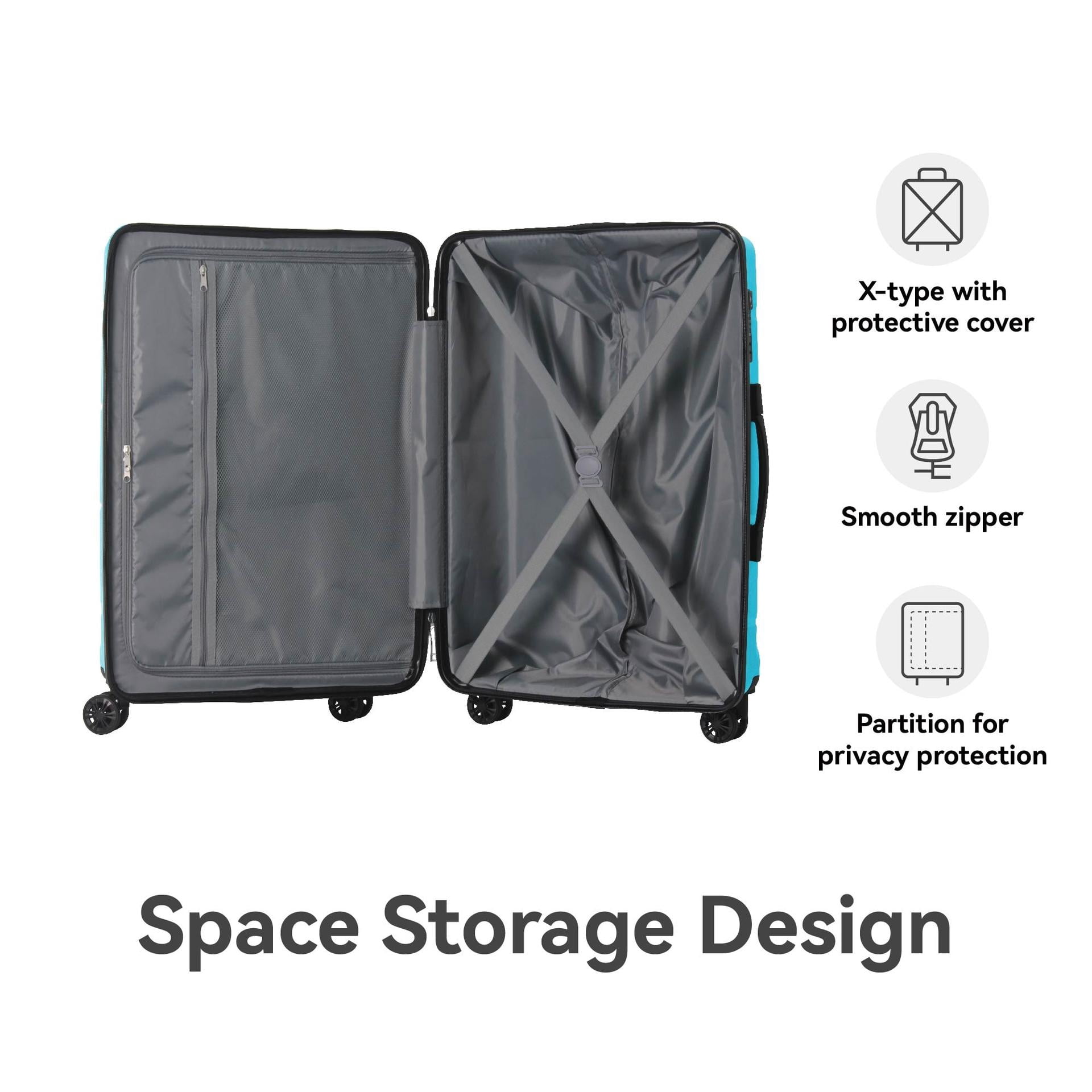 3 Piece Hardside Luggage Set with TSA Lock, Spinner Wheels, Scratch-Resistant Suitcase