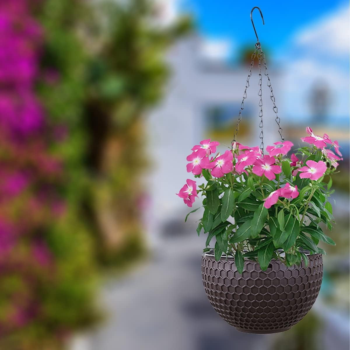 10 Inch Hanging Planters for Indoor Plants, Outdoor Garden Planter Pots, Honeycomb