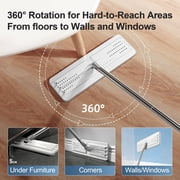 JOYMOOP Mop and Bucket with Wringer Set for Floor Cleaning and Wall Cleaner, Flat Mop and Bucket System Set with 2 Mops and 8 Large Microfiber Pads - White