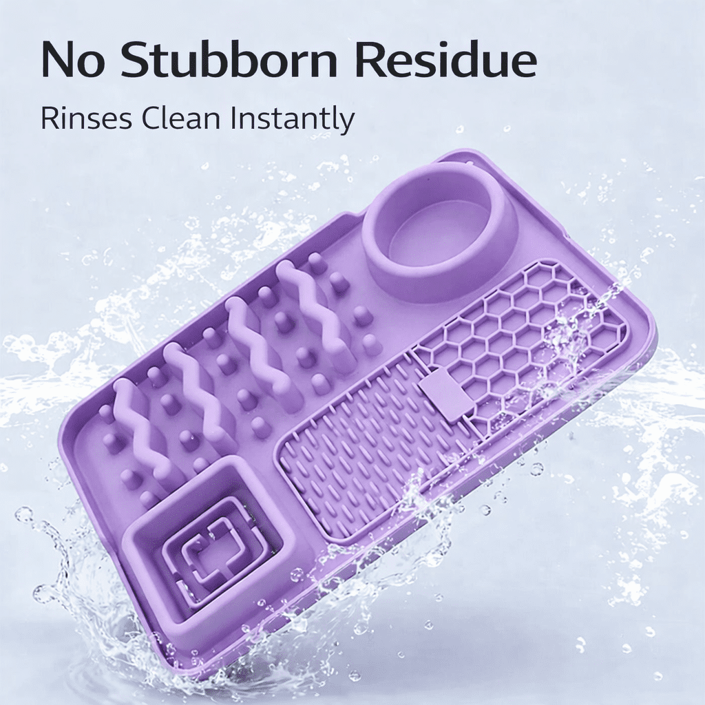 5 in 1 Dog Slow Feeder Lick Mat for Dogs & Cats, Silicone Pet Feeding Mat with Suction Cups, Dog Enrichment Toy for Anxiety Relief, Slow Feeding Treat Mat