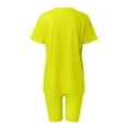 thumbnail image 6 of Workout Sets for Women Shorts Short Sleeve Crewneck Loose T Shirt and Legging Shorts 2 Piece Matching Set Yoga Gym Set, 6 of 6